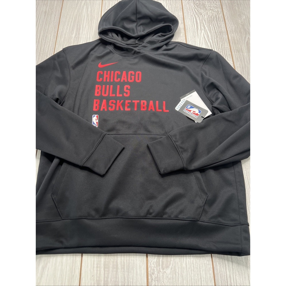 New Nike Men's Chicago Bulls Performance Spotlight Hooded Sweatshirt Size XL